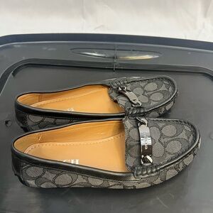 Coach Olive Signature Logo Loafers Black and Grey Women’s Size 7.5